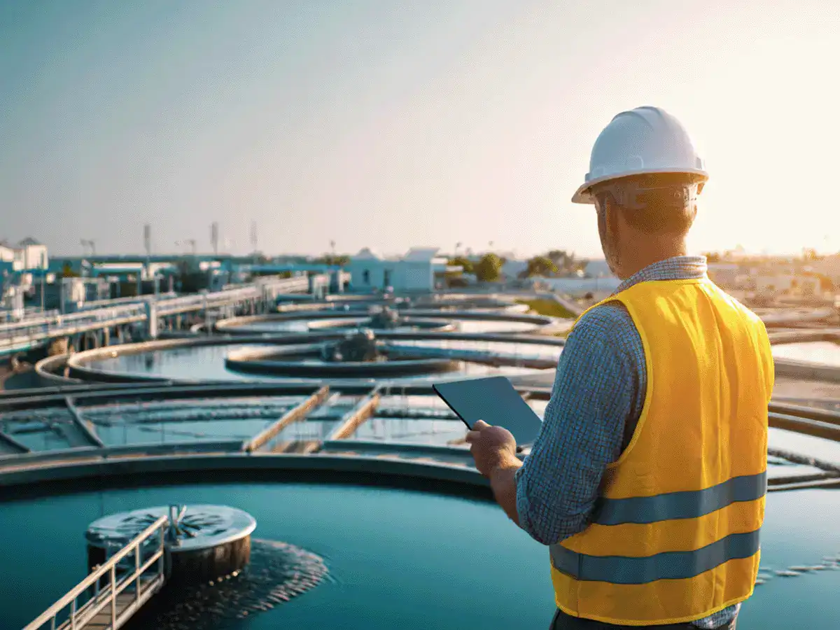 Engenheiro TEGA em planta de tratamento de água industrial